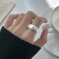 Adjustable Silver Dome Ring - Nora-Wide Band - AU 8 (19.7 cm)-State of Style