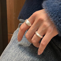 Adjustable Silver Dome Ring - Nora-Wide Band - AU 8 (19.7 cm)-State of Style