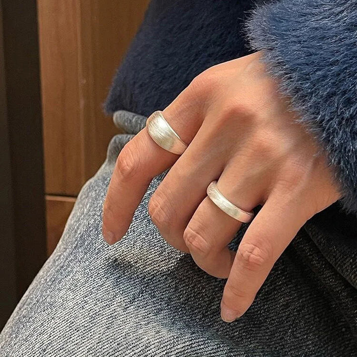 Adjustable Silver Dome Ring - Nora-Wide Band - AU 8 (19.7 cm)-State of Style