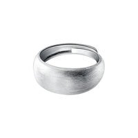 Adjustable Silver Dome Ring - Nora-Wide Band - AU 8 (19.7 cm)-State of Style