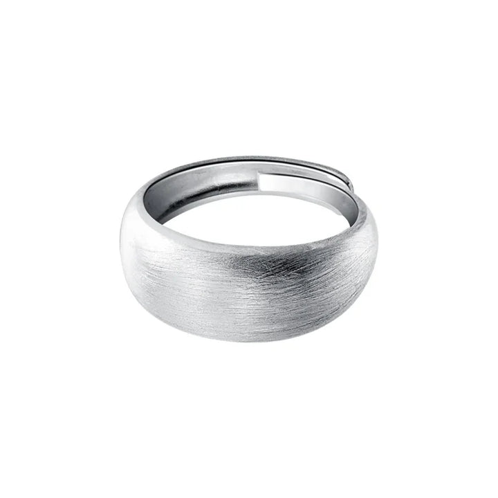 Adjustable Silver Dome Ring - Nora-Wide Band - AU 8 (19.7 cm)-State of Style