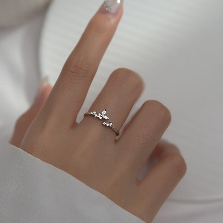Adjustable Silver Ring With Zirconia | Elegant Jewellery-State of Style
