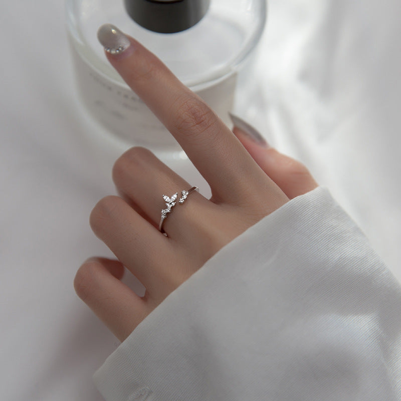 Adjustable Silver Ring With Zirconia | Elegant Jewellery-State of Style
