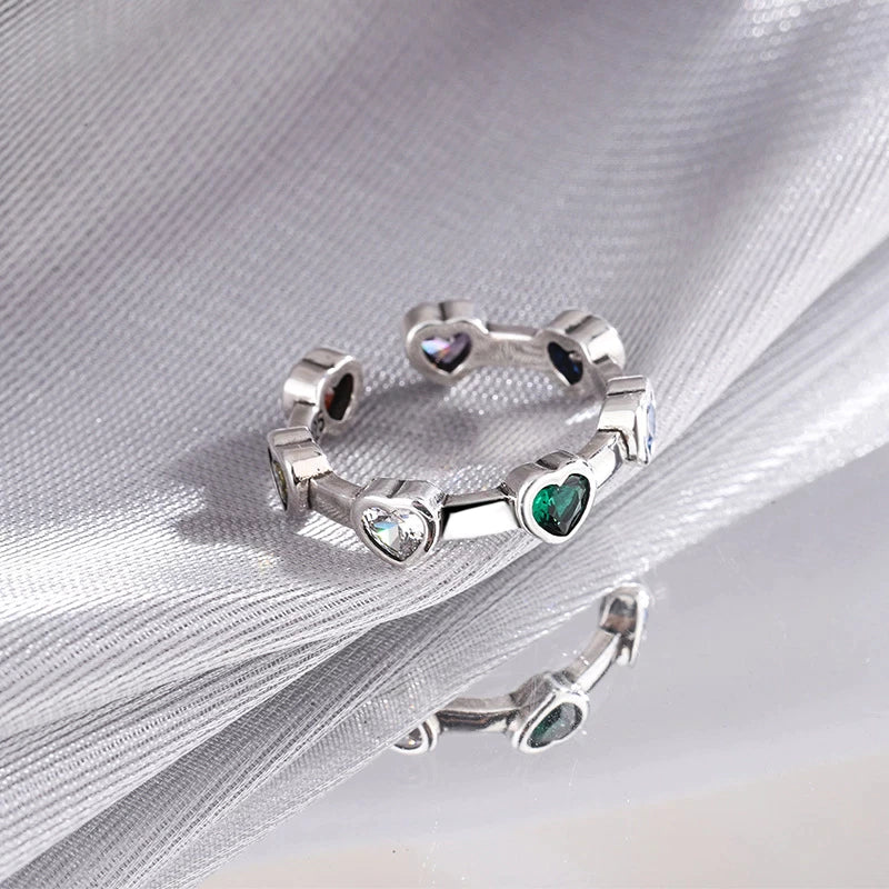 Adjustable Silver Stone Ring | Elegant Design-State of Style