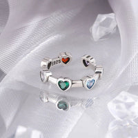 Adjustable Silver Stone Ring | Elegant Design-State of Style