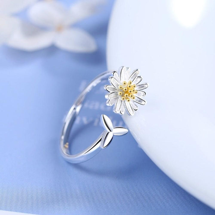Adjustable Silver Sunflower Ring - Helios-State of Style