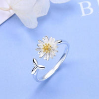Adjustable Silver Sunflower Ring - Helios-State of Style