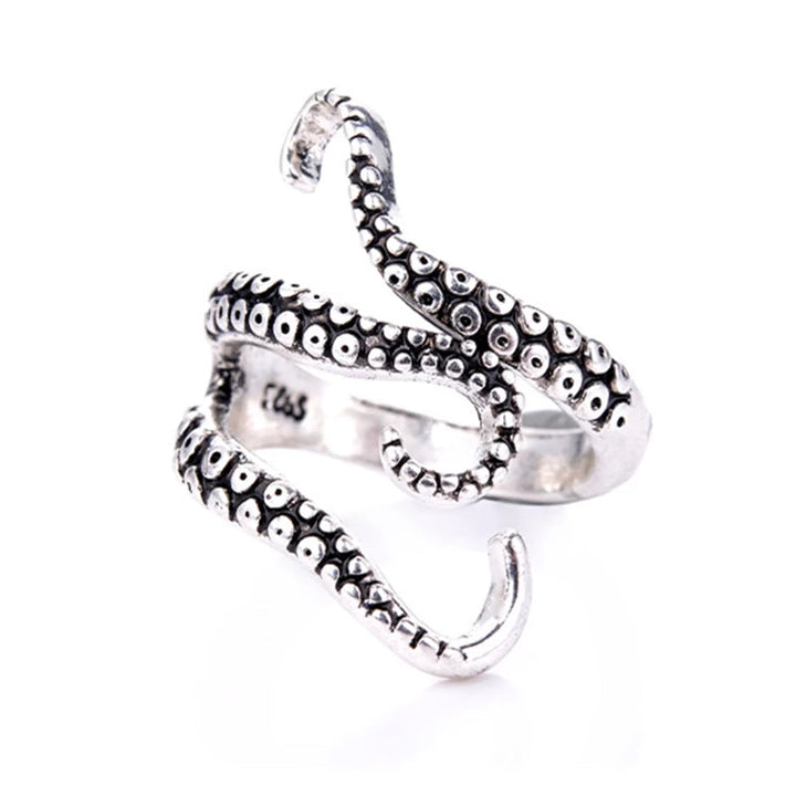 Adjustable Silver Tentacle Ring - Nautilus-State of Style