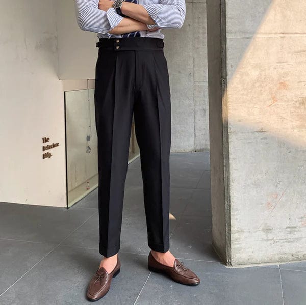 Adjustable Smart Men's Trousers - Oliver-Black-28-State of Style