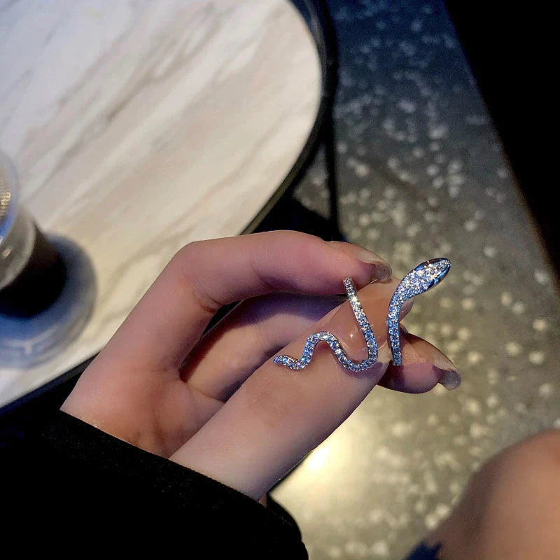 Adjustable Snake Ring | Zirconia Accents | Statement Jewellery-State of Style