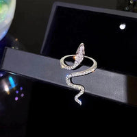 Adjustable Snake Ring | Zirconia Accents | Statement Jewellery-State of Style