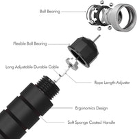 Adjustable Tangle-Free Skipping Rope for Fitness-Black-State of Style