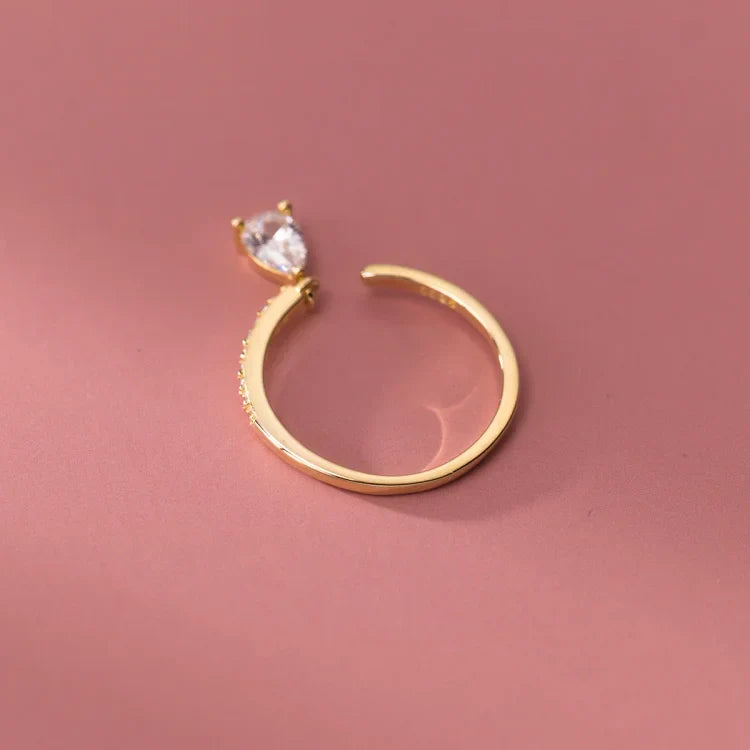 Adjustable Teardrop Ring – Isaline-Gold-State of Style