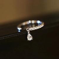 Adjustable Teardrop Ring – Isaline-Silver-State of Style
