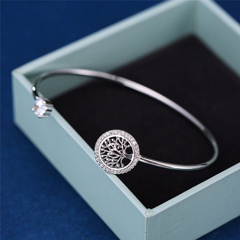 Adjustable Tree of Life Bracelet - Elowen-Silver-State of Style