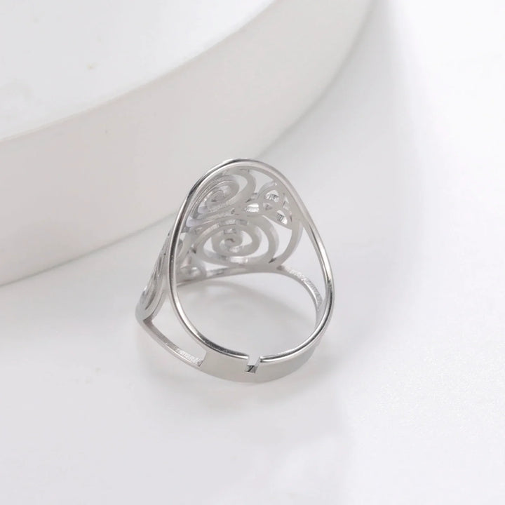 Adjustable Triskel Ring | Celtic Knot Design | Unique Statement Jewellery-Gold-State of Style