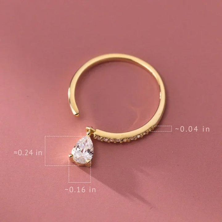Adjustable Water Drop Ring - Isaline-Gold-State of Style