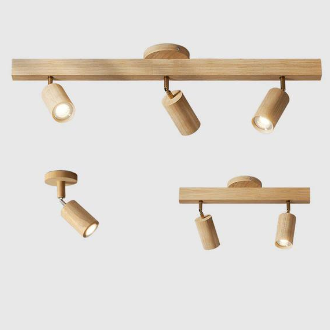 Adjustable Wooden Ceiling Spotlight - EcoLux-White Oak-1-Warm Wit-State of Style