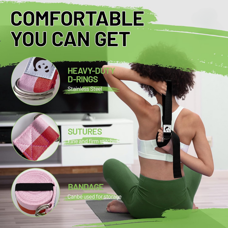 Adjustable Yoga Strap for Stretching-Black-180.00 cm-State of Style