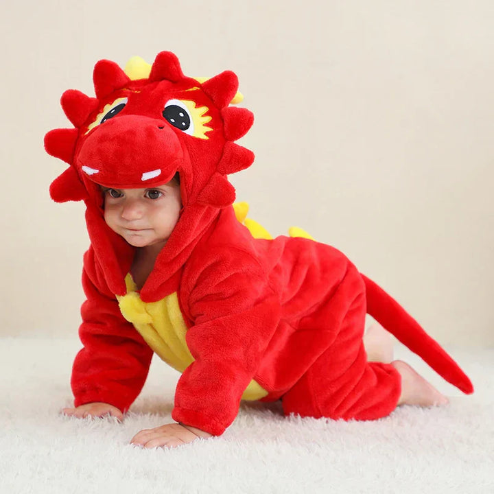 Adorable Animal Baby Onesies - SnugglePals-Red Dinosaur-70 (0–6 months)-State of Style