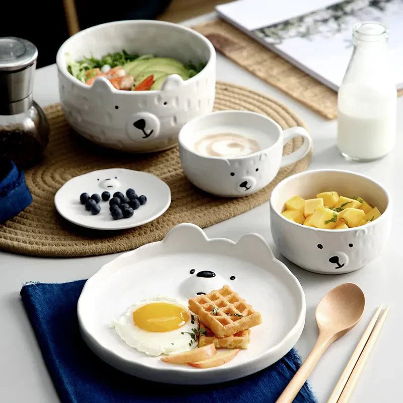 Adorable Polar Bear Ceramic Dinnerware Set - PolarJoy-Mug: 240ml-State of Style