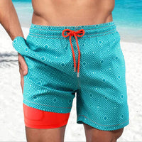 Adrik | Aqua Herren Badehose mit Handytasche-Korallenriff-S-State of Style