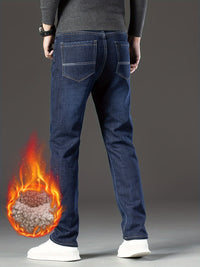 Warm Men's Winter Jeans with Fleece Lining - Grayson