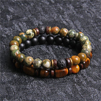 African Turquoise & Tiger Eye Bracelet - Naya-Tiger Eye & Onyx-State of Style