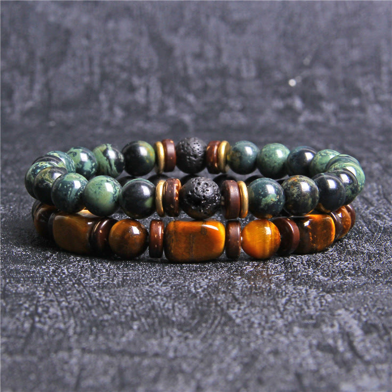 African Turquoise & Tiger Eye Bracelet - Naya-Tiger's eye & African turquoise-State of Style