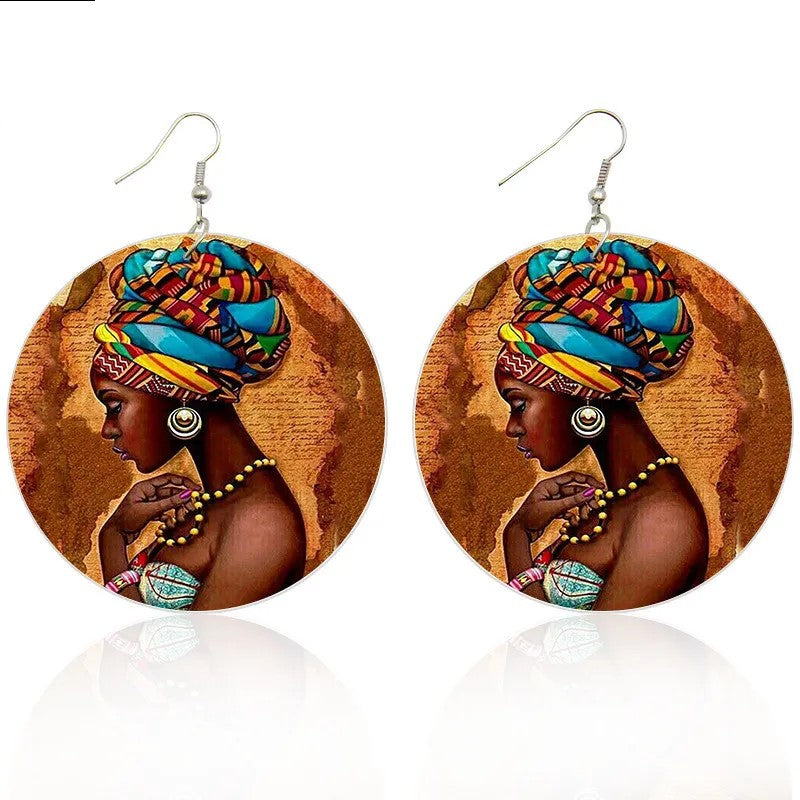 Afrocentric Wooden Drop Earrings | Lightweight Statement Jewellery-State of Style