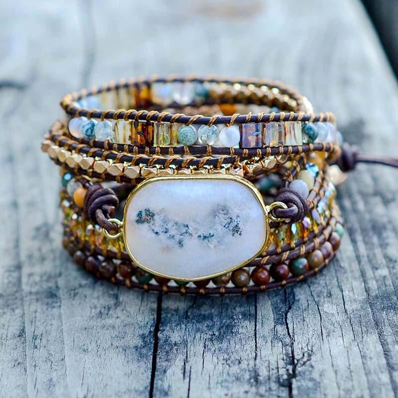 Agate Moonlight Wrap Bracelet - Lunara-State of Style