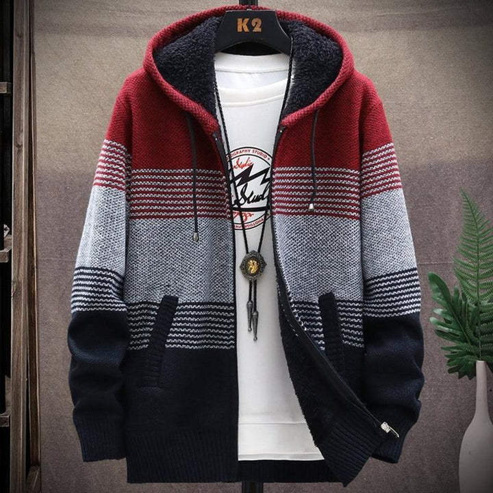 Aidan's Vest – Men's Chunky Knit Vest-Dark Red-XS-State of Style