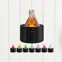 Air Humidifier - FlameMist-Black Casing with 7 Light Colours-State of Style