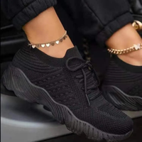 Air-permeable women's chunky sneakers with lacing – Saphira-Black-3-State of Style