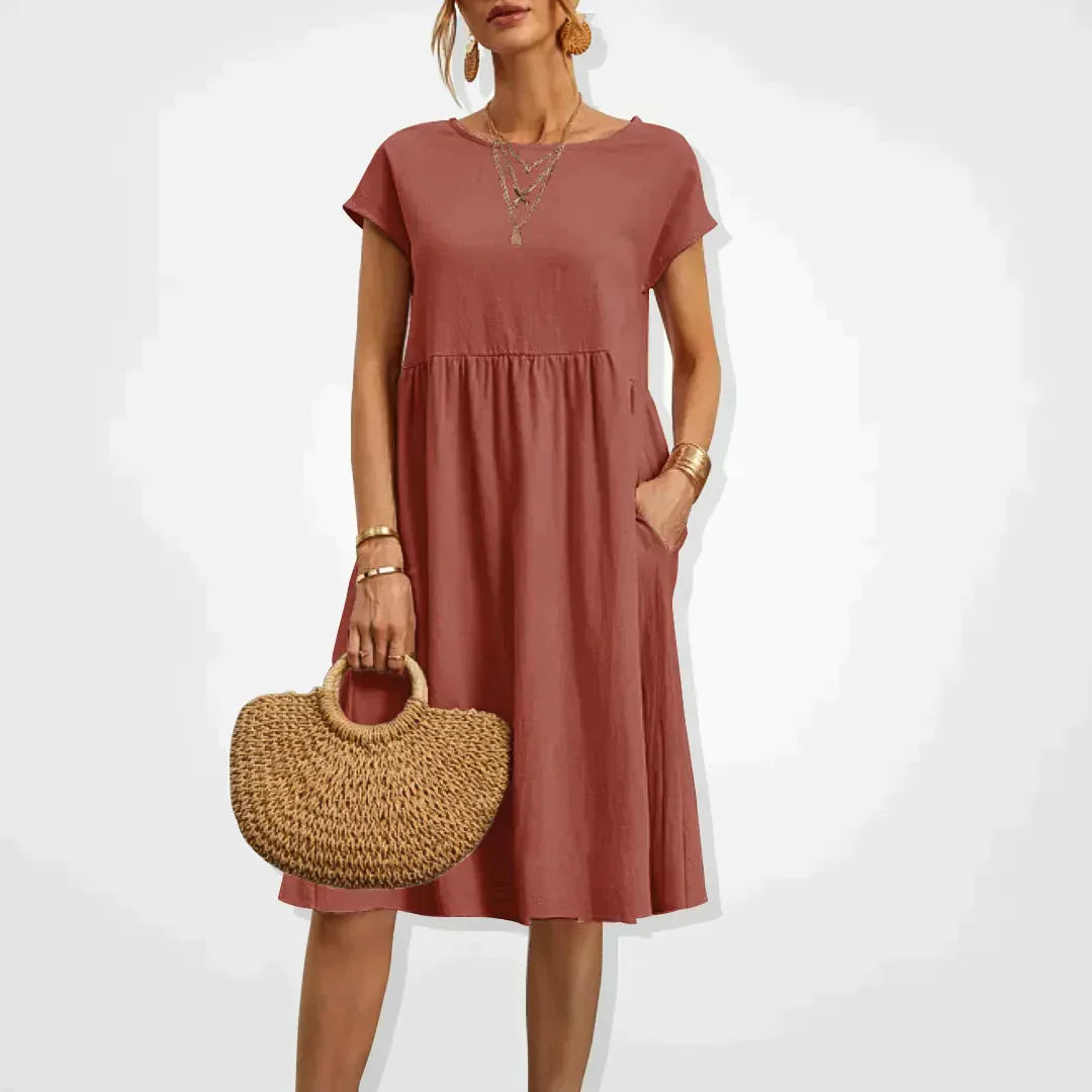 Airy linen dress - Elodie-White-S-State of Style