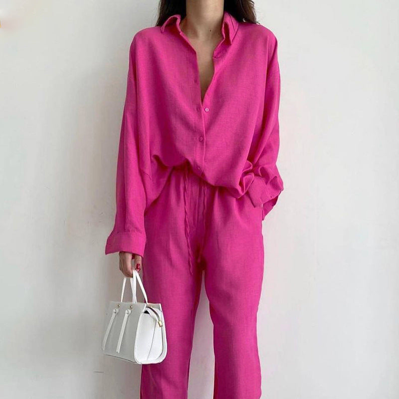 Airy Linen Set for Women - Simone-S-Pink-State of Style