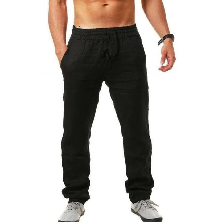 Airy Linen Trousers for Men - Noah-Black-S-State of Style