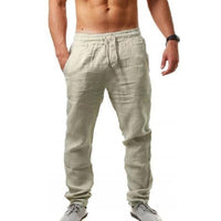 Airy Linen Trousers for Men - Noah-Khaki-S-State of Style