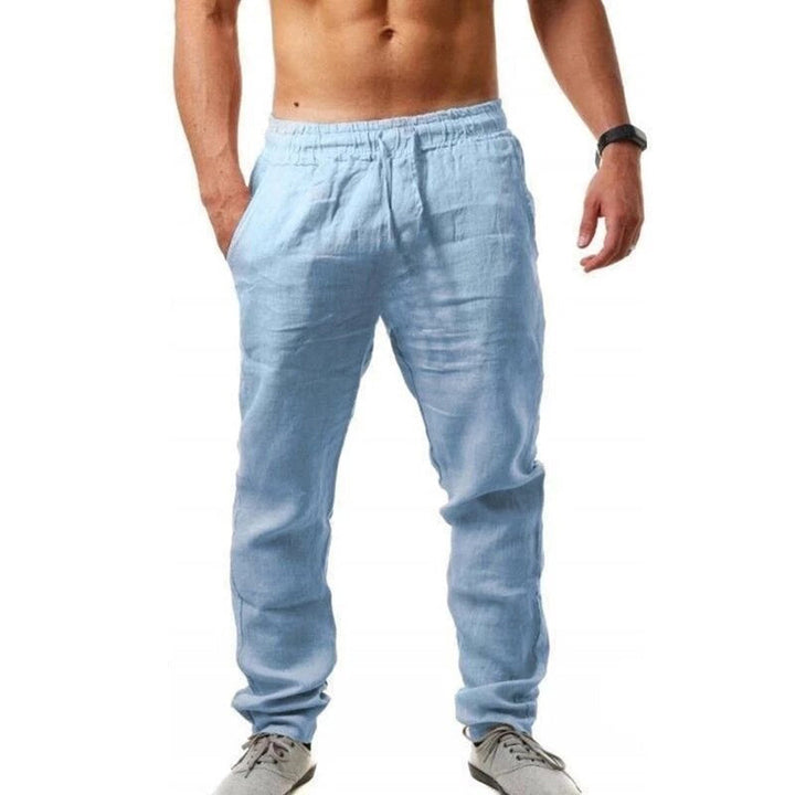 Airy Linen Trousers for Men - Noah-Light blue-S-State of Style