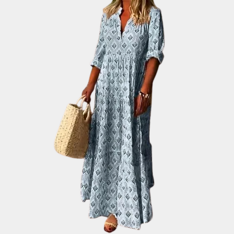 Airy Maxi Summer Dress for Women - Isla-Blue-S-State of Style