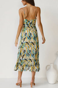Airy maxi summer dress with a waist cut - Mira-Yellow-S-State of Style