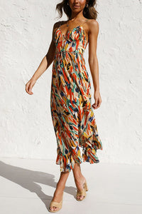 Airy maxi summer dress with a waist cut - Mira-Yellow-S-State of Style