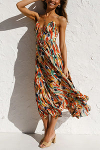 Airy maxi summer dress with a waist cut - Mira-Yellow-S-State of Style