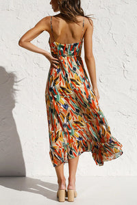 Airy maxi summer dress with a waist cut - Mira-Yellow-S-State of Style