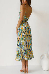 Airy maxi summer dress with a waist cut - Mira-Yellow-S-State of Style