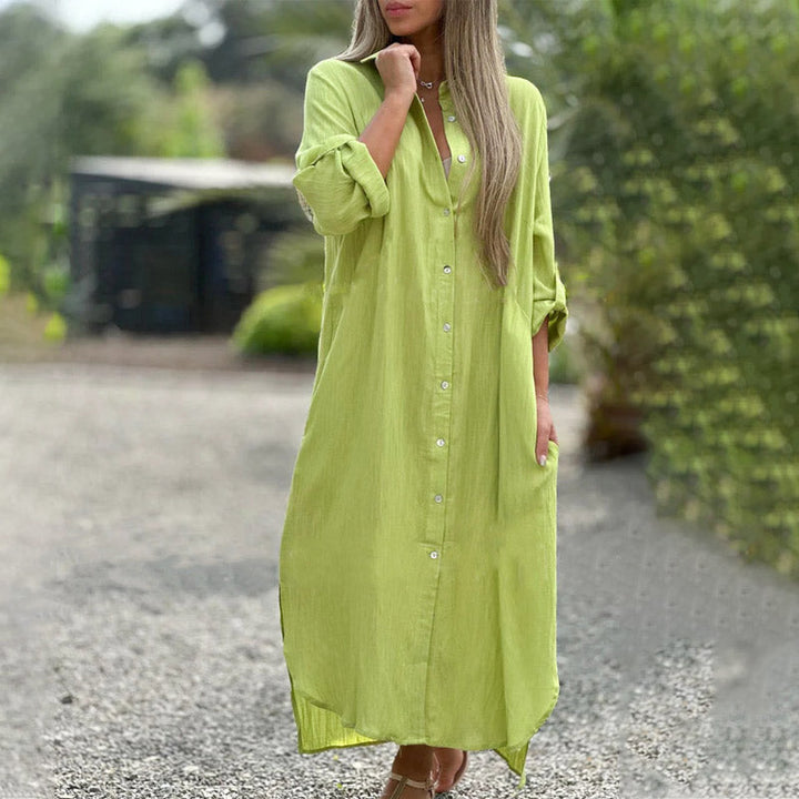 Airy polo shirt dress for women - Marlene-Green-M-State of Style