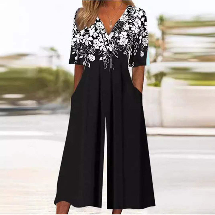 Airy & stylish women’s jumpsuit with wide leg – Elina-Black-S-State of Style