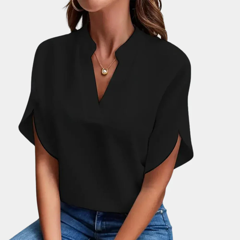 Airy summer blouse for women – Ella-Black-S-State of Style