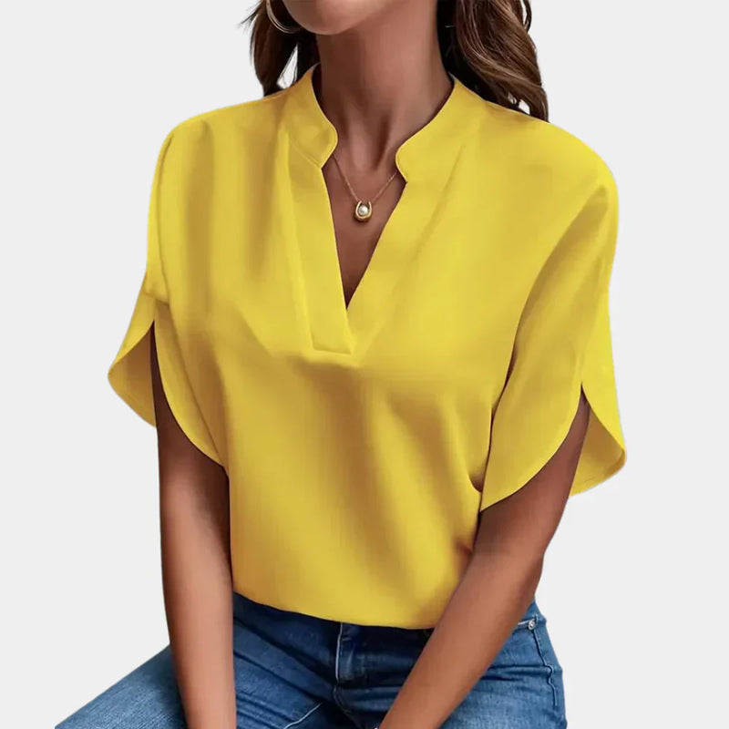 Airy summer blouse for women – Ella-Yellow-S-State of Style