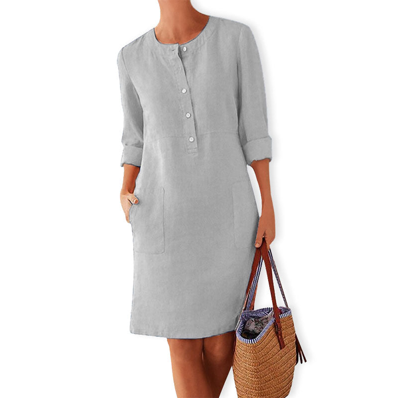 Airy summer dress in fresh colour – Nika-Gray-XS-State of Style